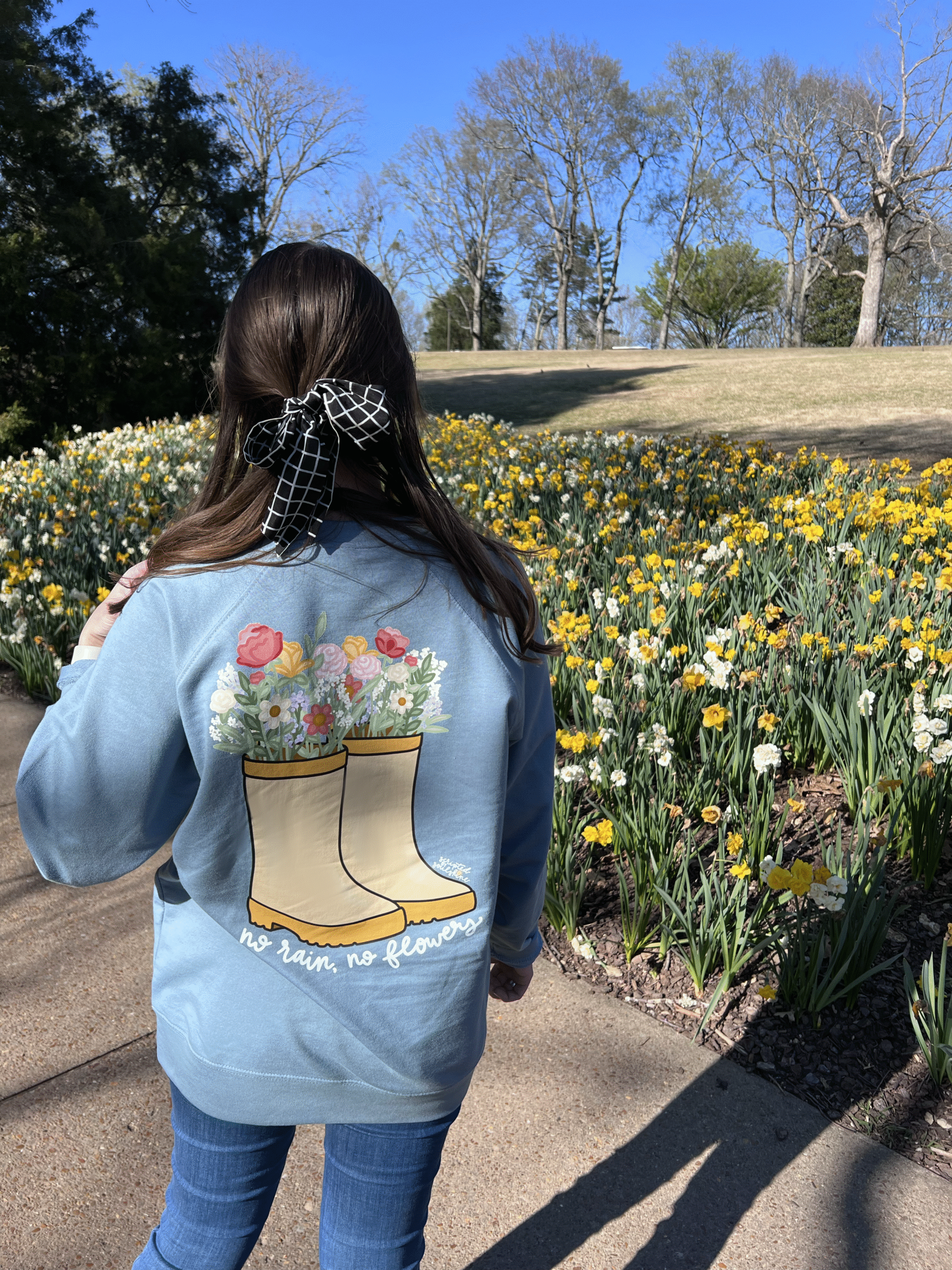 no rain, no flowers lightweight crewneck sweatshirt - Image 2