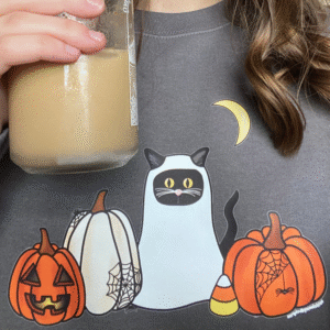 ghost cat crewneck sweatshirt