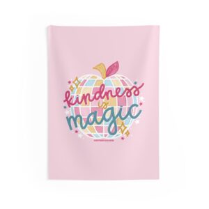 Kindness is Magic wall tapestry (pink)