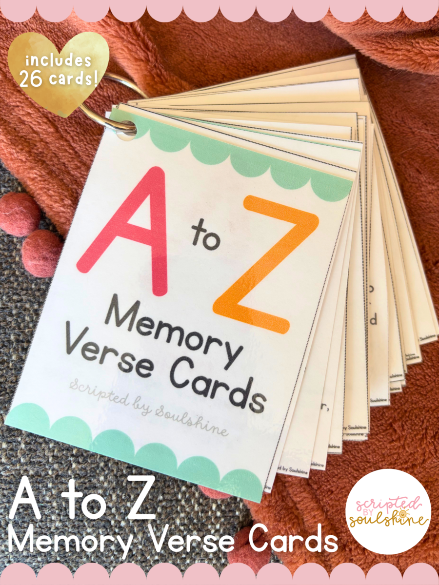 A to Z Memory Verse Cards: Printable Scripture Bible Verses for Kids ...