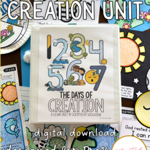 Days of Creation Bible Unit | Printable Kids Bible Activities, Sunday School, Homeschool (Digital Download)